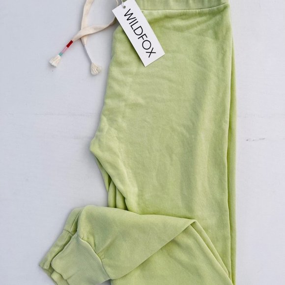 WILDFOX Love  Life Jack Coordinating Ankle Crop Pants Shadow Lime - Picture 4 of 4